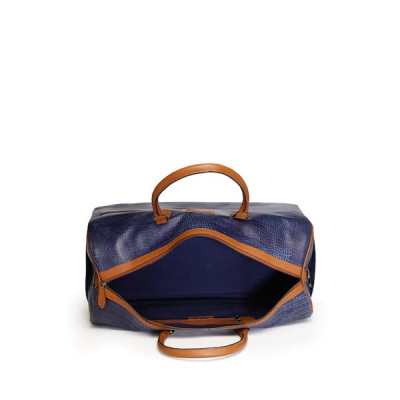 Navy Blue Textured Travel Bag